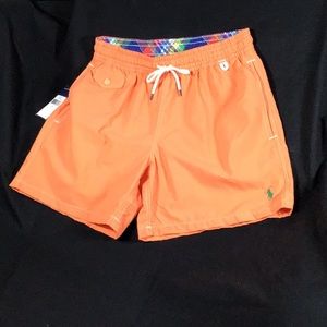 Ralph Lauren Polo Travelers Classic fit short/swim suit, small, orange